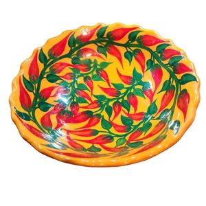 Red hot Chile pepper footed bowl